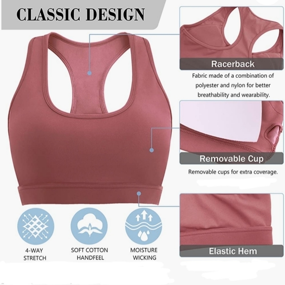 ABRITHY WOMEN'S RACERBACK SPORT BRA - Picture 4 of 5